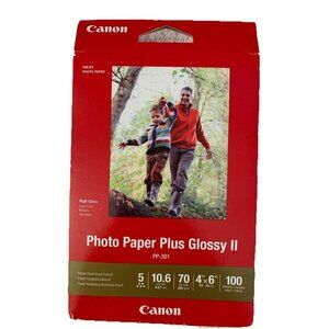 Genuine Canon Inkjet Photo Paper Plus Glossy II 4x6 PP-301, 100 Sheets Brand NEW